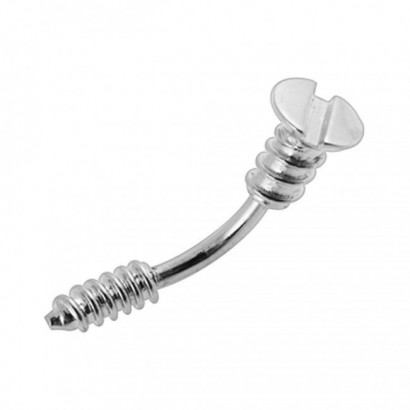 Stříbrný piercing do pupíku - vrut