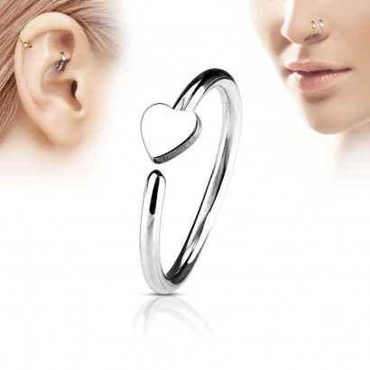 Piercing do nosu/ucha kruh se srdíčkem