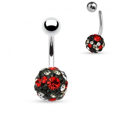 Piercing do pupíku s krystalky HWNST0113