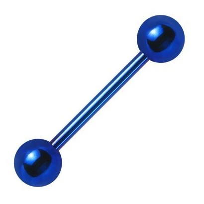 Piercing do jazyka tmavě modrý 1,6 x 16 mm