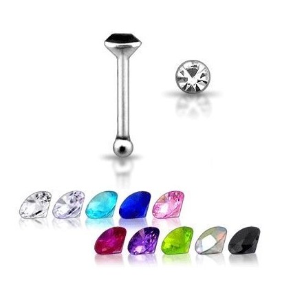 Stříbrný piercing do nosu - kamínek