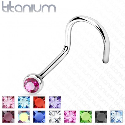 Piercing do nosu - TITAN (tmavě modrá)