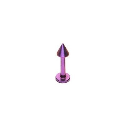 Piercing do brady - kónus (fialová, 4 x 4 mm, 1,6 x 10 mm)