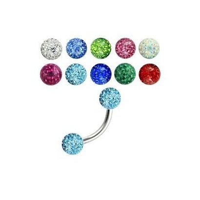 Piercing do  obočí s krystaly Crystals From Swarovski® 1,2 x 8 mm