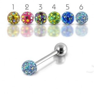 Piercing do jazyka s krystaly Crystals From Swarovski