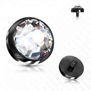 Černý microdermal piercing - ozdobná část