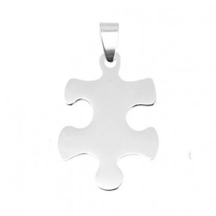 Ocelový přívěsek - destička puzzle levé