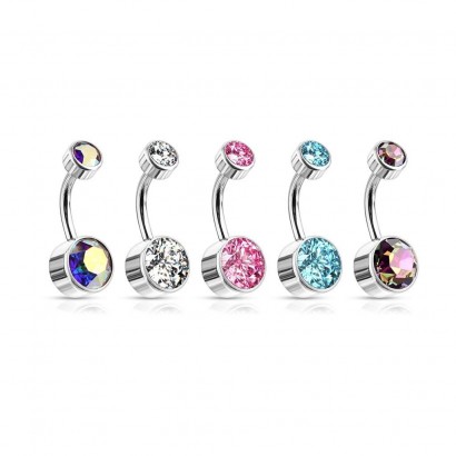 Piercing do pupíku - TITAN (tyrkysová) kuličky 5 a 8 mm