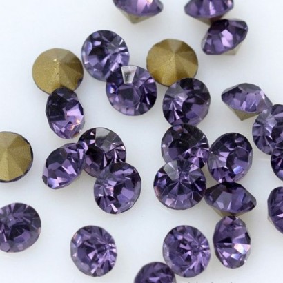 Skleněný šaton SS12 - 3,2 mm, 10ks/bal., Tanzanite
