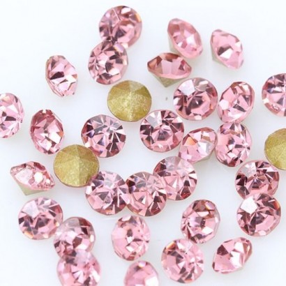 Skleněný šaton SS12 - 3,2 mm, 10ks/bal., Light Rose