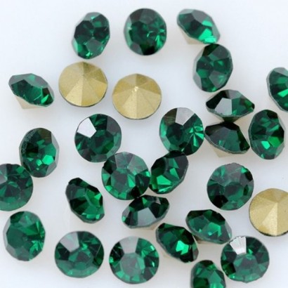 Skleněný šaton SS12 - 3,2 mm, 10ks/bal., Emerald
