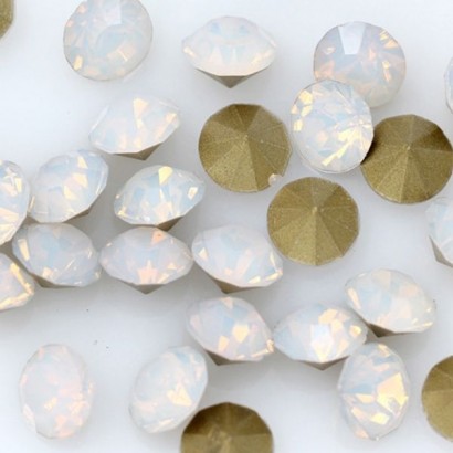 Skleněný šaton SS12- 3,2 mm, 10ks/bal., White Opal