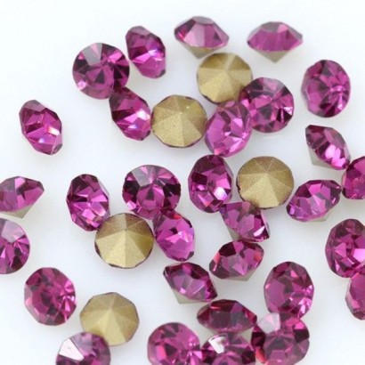 Skleněný šaton SS12 - 3,2 mm, 10ks/bal., Fuchsia