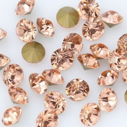 Skleněný šaton SS12 - 3,2 mm, 10ks/bal., Peach