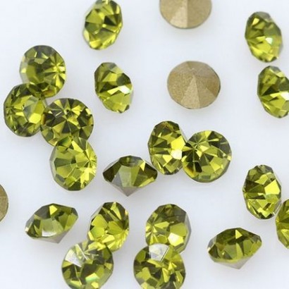 Skleněný šaton SS16 - 4 mm, 10ks/bal., Olivine