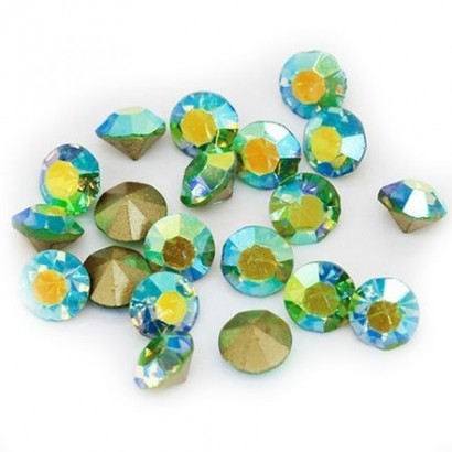 Skleněný šaton SS16 - 4 mm, 10ks/bal., AB Green