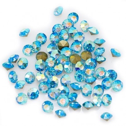 Skleněný šaton SS16 - 4 mm, 10ks/bal., AB Aqua