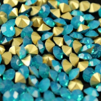 Skleněný šaton SS16 - 4 mm, 10ks/bal., Aqua Opal