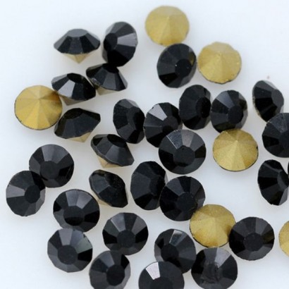 Skleněný šaton SS16 - 4 mm, 10ks/bal., Black Jet