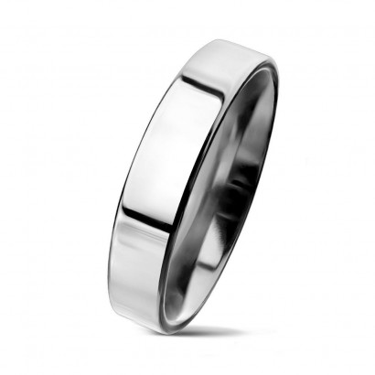 Lesklý prsten chirurgická ocel, šíře 4 mm (52)