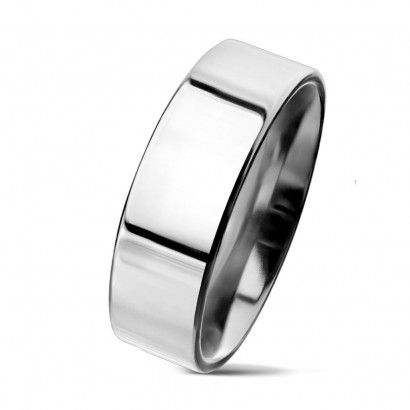 Lesklý prsten chirurgická ocel, šíře 6 mm (49)