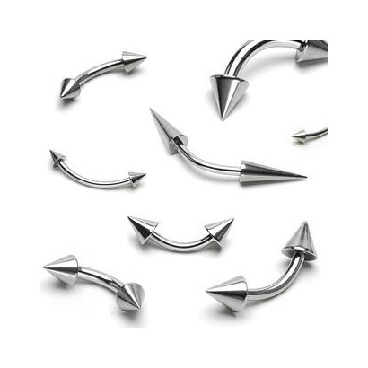 Piercing do obočí 1,2 mm - kónus (1,2 x 8 mm, 4 x 4 mm hrot)