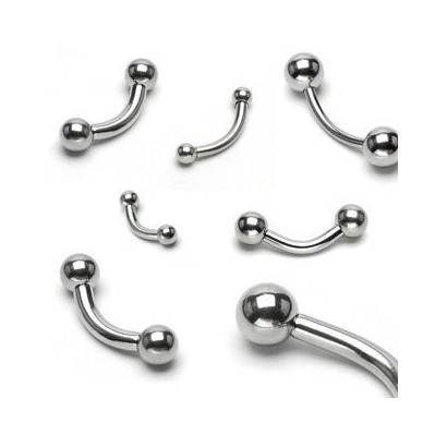 Piercing do obočí - kuličky, tl. tyčky 1,0 mm (1,0 x 8 mm, 3 mm kuličky)