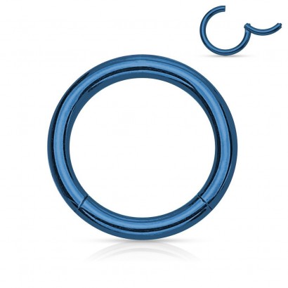 Piercing segment kruh - modrý (1,2 x 9 mm)