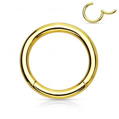 Piercing segment kruh - zlatý (1, 2 x 12 mm)