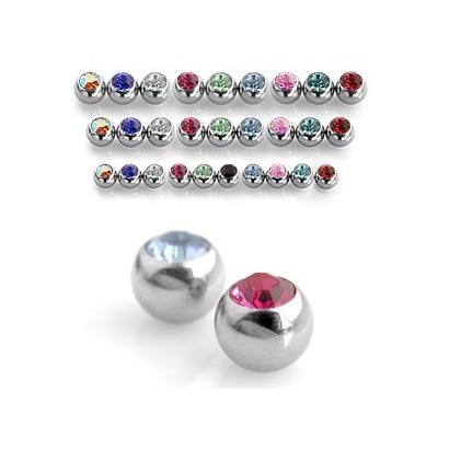 Náhradní kulička chirurgická ocel se zirkonem 1,6 x 6 mm (tyrkysová)