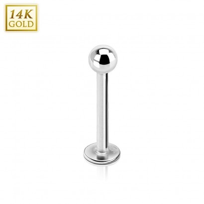 Zlatý piercing do brady - labreta, Au 585/1000 (0,35 g, 1,2 x 6 mm)