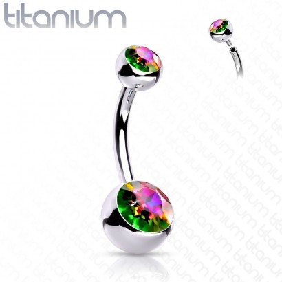Piercing do pupíku vnitřní závit TITAN, 1,6 x 12 mm (vitrail medium)