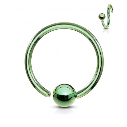 Piercing - kruh zelený (1,2 x 10 mm)