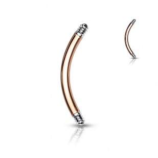 Piercing - zlacená náhradní tyčka zahnutá 1,2 x 8 mm