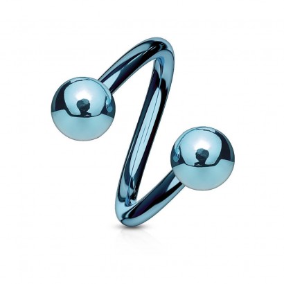 Piercing spirála světle modrá (1,6 x 11 mm, 5 mm)