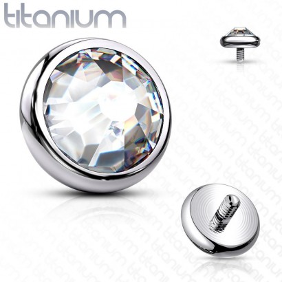 Náhradní kamínek k dermálu TITAN, závit 1,6 mm, 4mm (čirá)