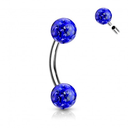 Piercing do obočí s krystaly Crystals From Swarovski® 1,2 x 8 mm