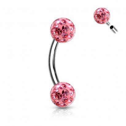 Piercing do obočí s krystaly Crystals From Swarovski® 1,2 x 8 mm
