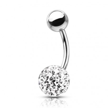 Piercing do pupíku s kamínky Crystals From Swarovski® kulička 8mm (1,6 x 6 mm)