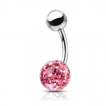 Piercing do pupíku s kamínky Crystals From Swarovski® kulička 8mm (1,6 x 8 mm)