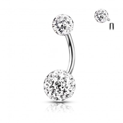 Piercing do pupíku s vnitřním závitem (čirá)