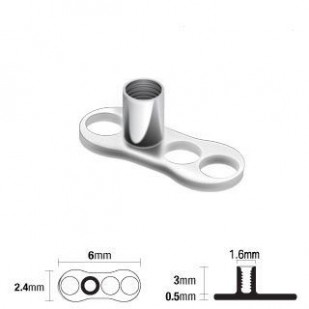 Kompletní microdermal piercing 1,2 mm - čirý zirkon