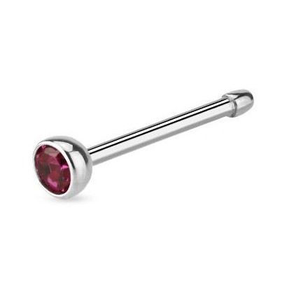 Piercing do nosu - kamínek (tmavě růžová)
