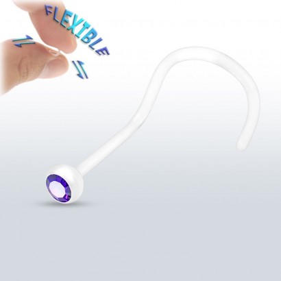 Piercing do nosu BioFlex (světle fialová)