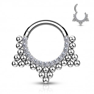 Ocelový piercing do nosu - septum