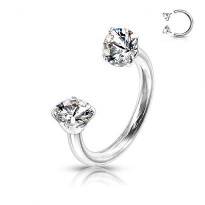 Piercing - podkova s vnitřním závitem (čirá)