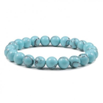 Korálkový náramek přírodní tyrkysový kámen