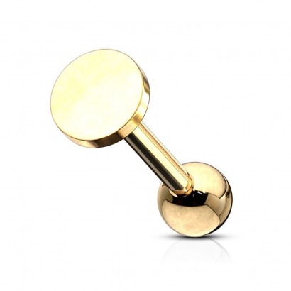 Cartilage piercing do ucha placička (žluté zlato, 5 mm, 1,2 x 6 mm)