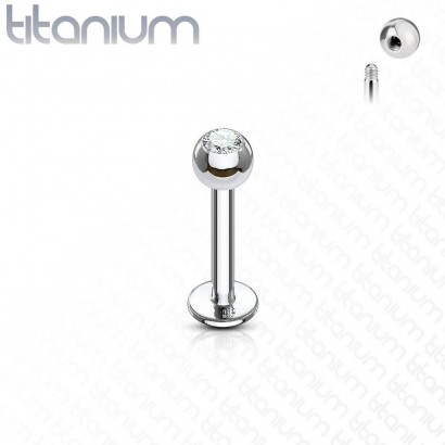 Labreta kulička s kamínkem TITAN (1,2 x 6 x 3 mm)
