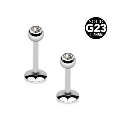 Labreta kulička s kamínkem TITAN (1,2 x 10 x 3 mm)